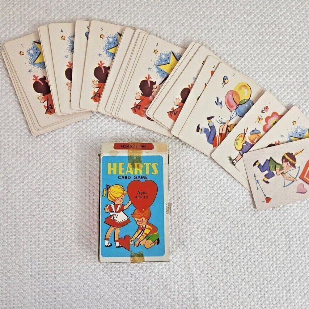 Vintage Hearts Card Game #447X 1950s Art Work